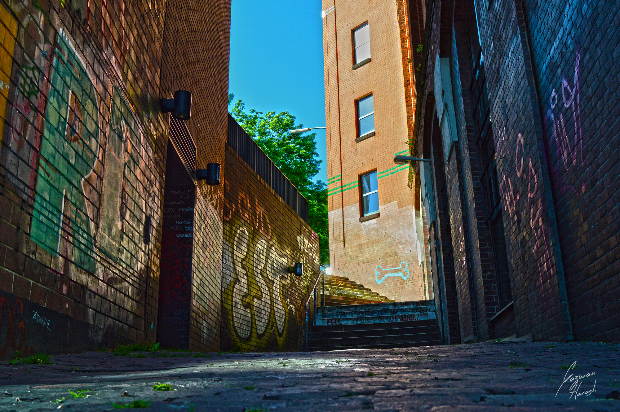 Alley in Hamburg.
