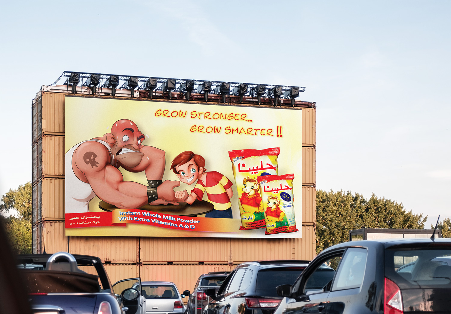 Billboard on a wall.