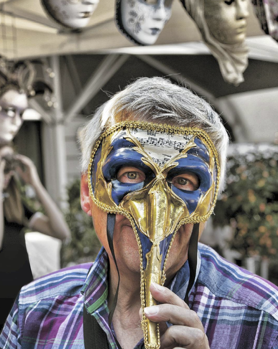Man with mask.