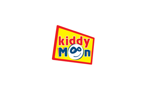 Moon illustration in the middle KiddyMoon logo.